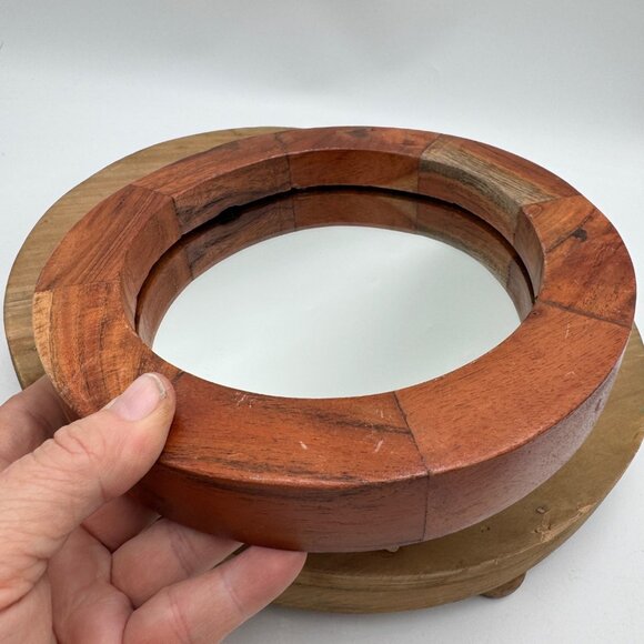 Minimalist Round Mirror, Wooden Vanity Mirror, Rustic Circle Mirror Bedroom Entr - Picture 6 of 10